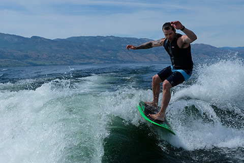 water surfing boat Okanagan